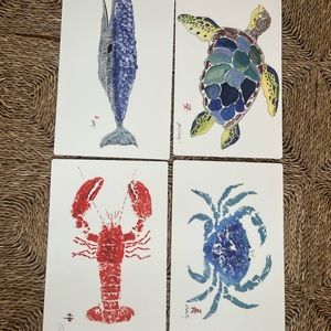 Set of 4 Gyotaku Artwork Placemats